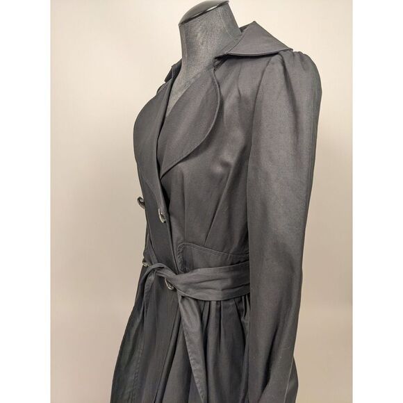 Manoush Anthropologie Black Overcoat Jacket Small Large Buttons Pockets Size 38 - Picture 6 of 13